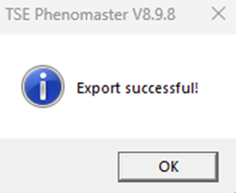 Figure: Export successful